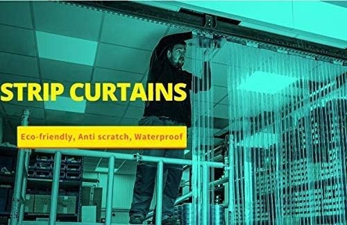 image:imageVIZPRO 6PCS Strip Door Curtain 84 Height X 36 Width 008 Inch Thickness Standard Clear PVC Curtain Strip with 56 Overlap for 3 X 7 Doors36W x 84L Pack of 1