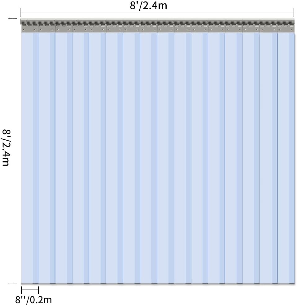 image:imageVIZPRO 6PCS Strip Door Curtain 84 Height X 36 Width 008 Inch Thickness Standard Clear PVC Curtain Strip with 56 Overlap for 3 X 7 Doors96W x 96L Pack of 1