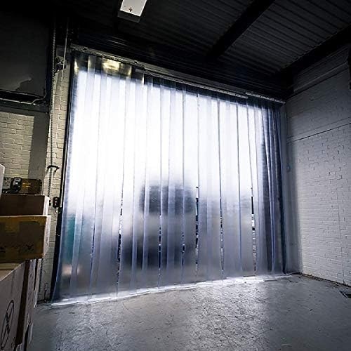 image:imageVIZPRO 6PCS Strip Door Curtain 84 Height X 36 Width 008 Inch Thickness Standard Clear PVC Curtain Strip with 56 Overlap for 3 X 7 Doors96W x 96L Pack of 1