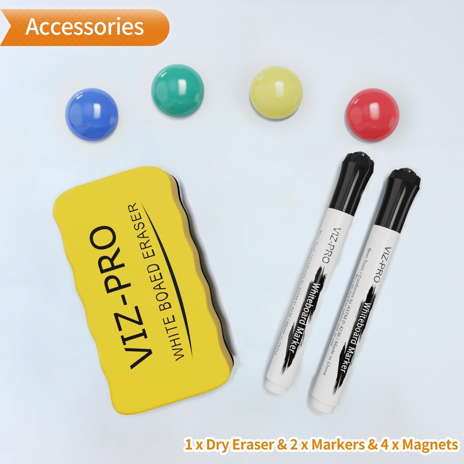 image:imageVIZPRO Dry Erase BoardMagnetic Whiteboard 96 x 48 Inches Large Wall Mounted Board for School Office and Home 8 x 448W x 24H