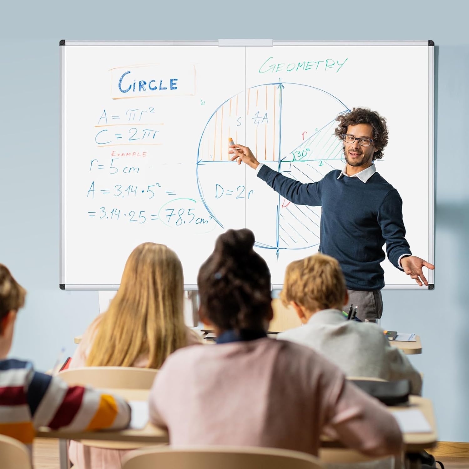 image:imageVIZPRO Dry Erase BoardMagnetic Whiteboard 96 x 48 Inches Large Wall Mounted Board for School Office and Home 8 x 448W x 36H