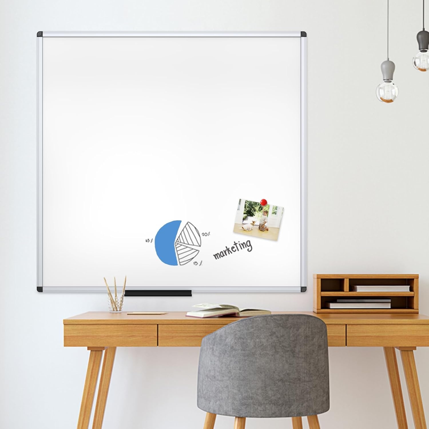 image:imageVIZPRO Dry Erase BoardMagnetic Whiteboard 96 x 48 Inches Large Wall Mounted Board for School Office and Home 8 x 448W x 48H