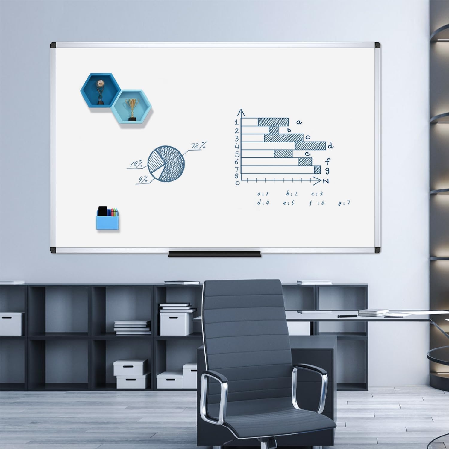 image:imageVIZPRO Dry Erase BoardMagnetic Whiteboard 96 x 48 Inches Large Wall Mounted Board for School Office and Home 8 x 496W x 40H