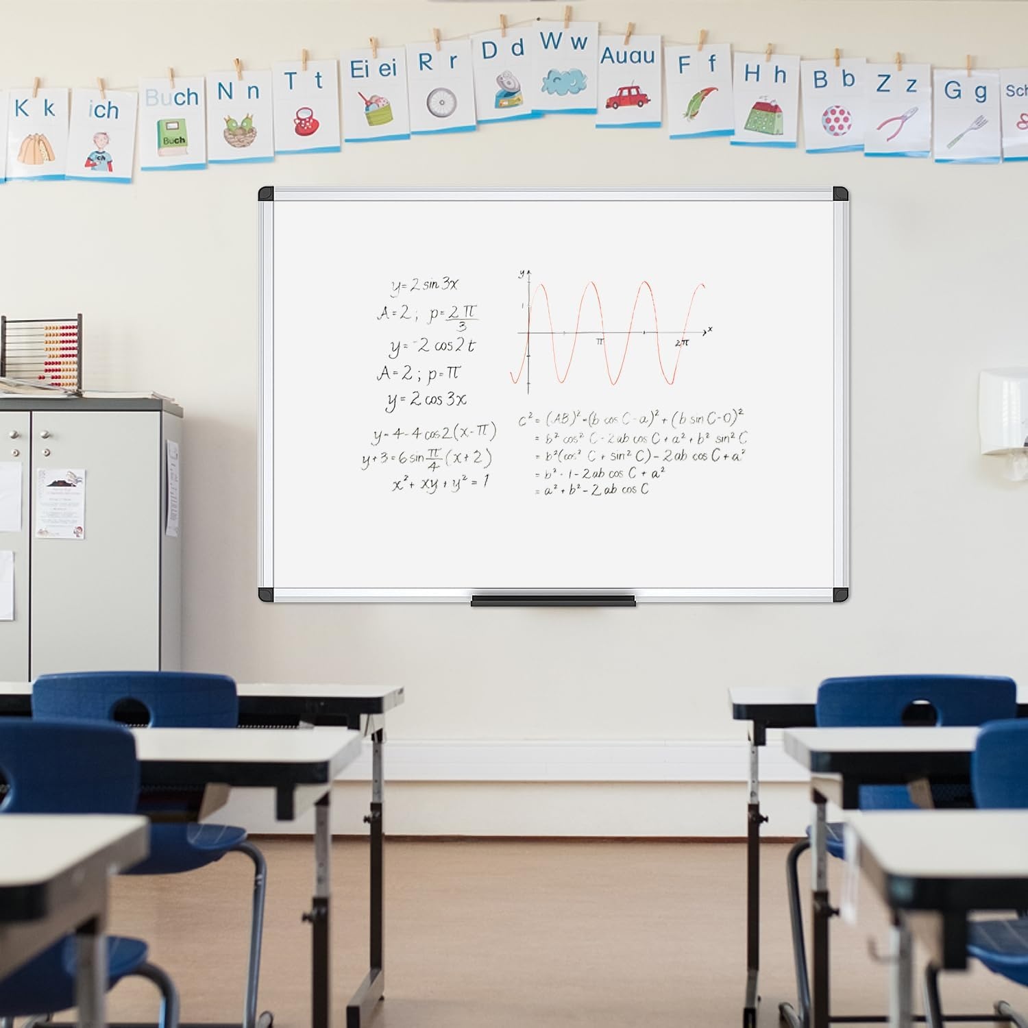 image:imageVIZPRO Dry Erase BoardNonMagnetic Whiteboard 48 x 36 Inches Wall Mounted Board for School Office and Home36W x 24H