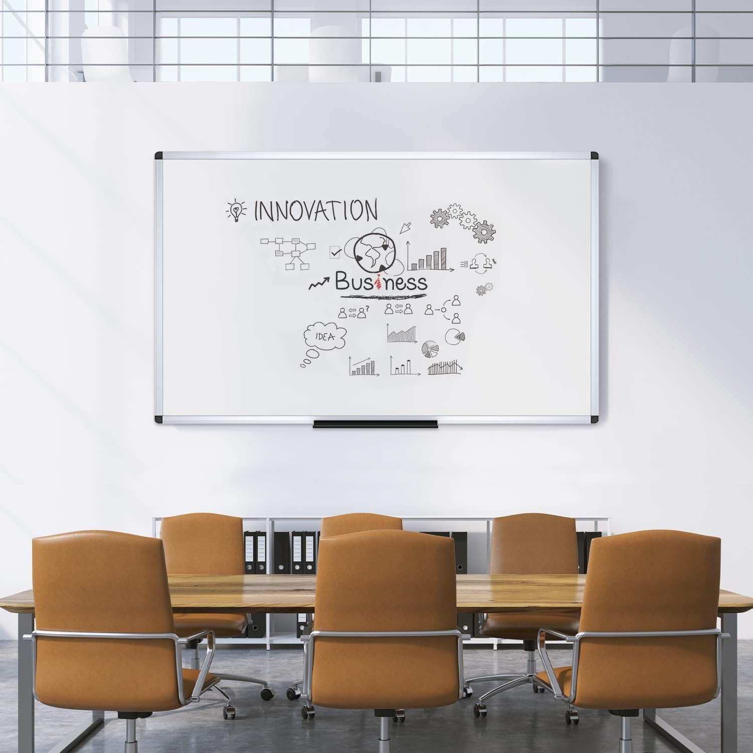 image:imageVIZPRO Dry Erase BoardNonMagnetic Whiteboard 48 x 36 Inches Wall Mounted Board for School Office and Home72W x 48H