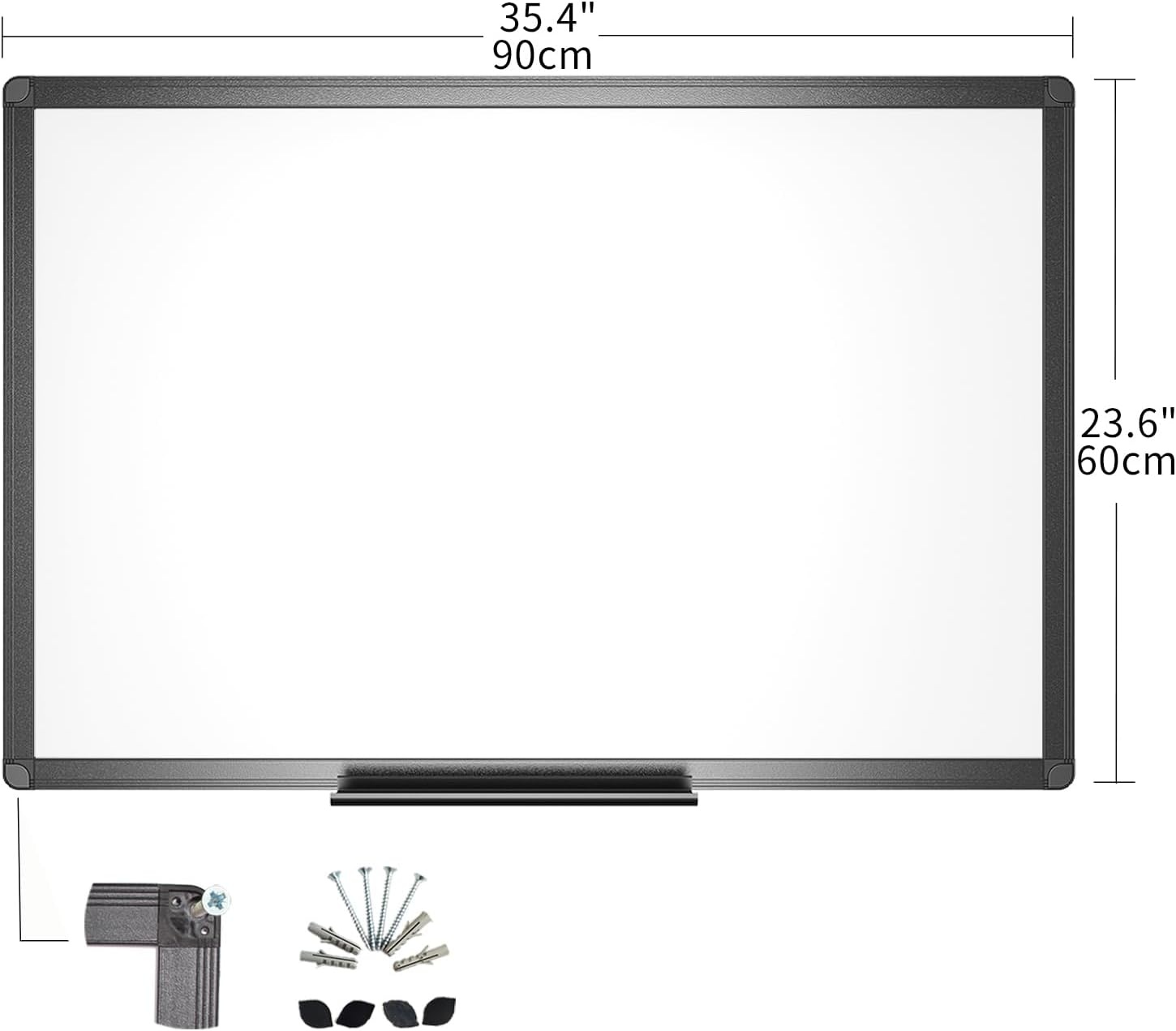 image:imageVIZPRO Magnetic Dry Erase White Board 48 X 36 Inches Black Aluminium Frame36 X 24 Inches