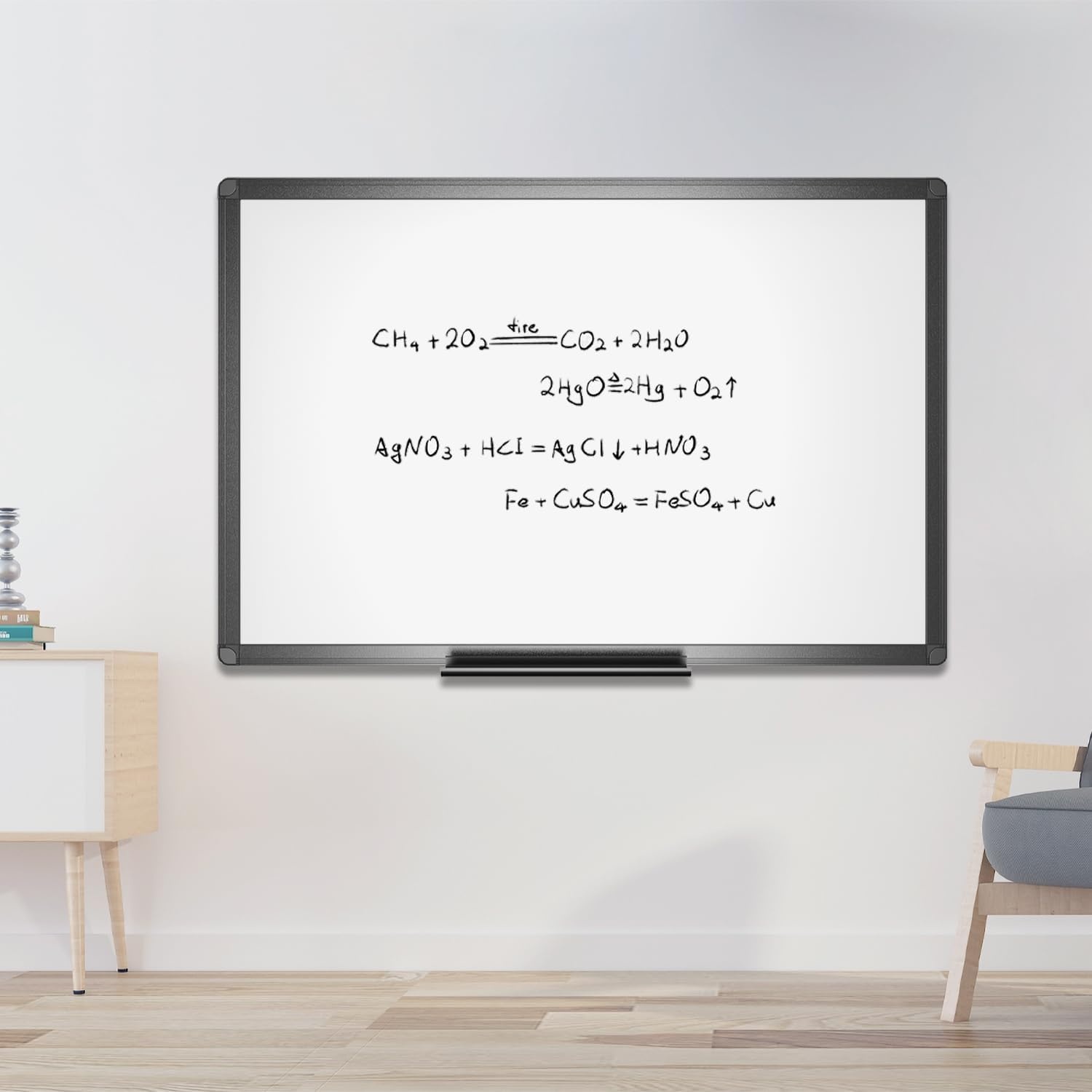 image:imageVIZPRO Magnetic Dry Erase White Board 48 X 36 Inches Black Aluminium Frame48 X 24 Inches