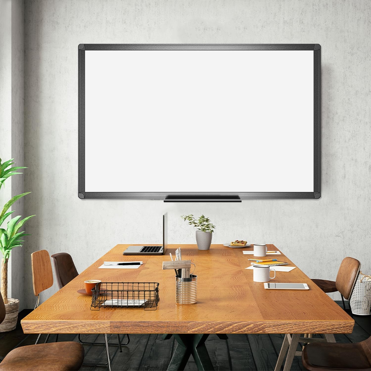 image:imageVIZPRO Magnetic Dry Erase White Board 48 X 36 Inches Black Aluminium Frame48W x 36H