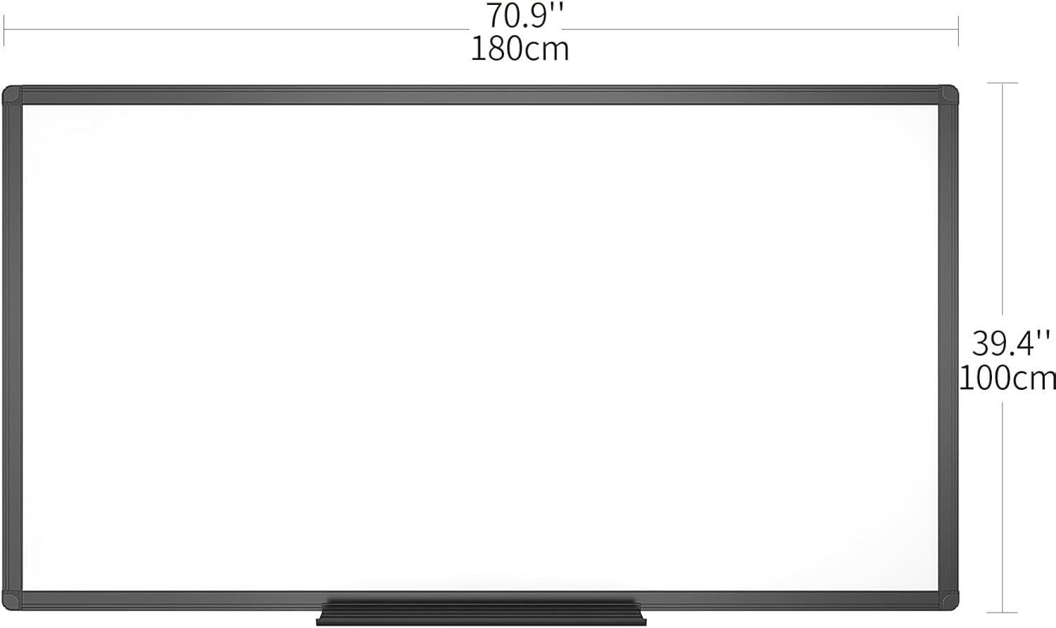 image:imageVIZPRO Magnetic Dry Erase White Board 48 X 36 Inches Black Aluminium Frame72W x 40H