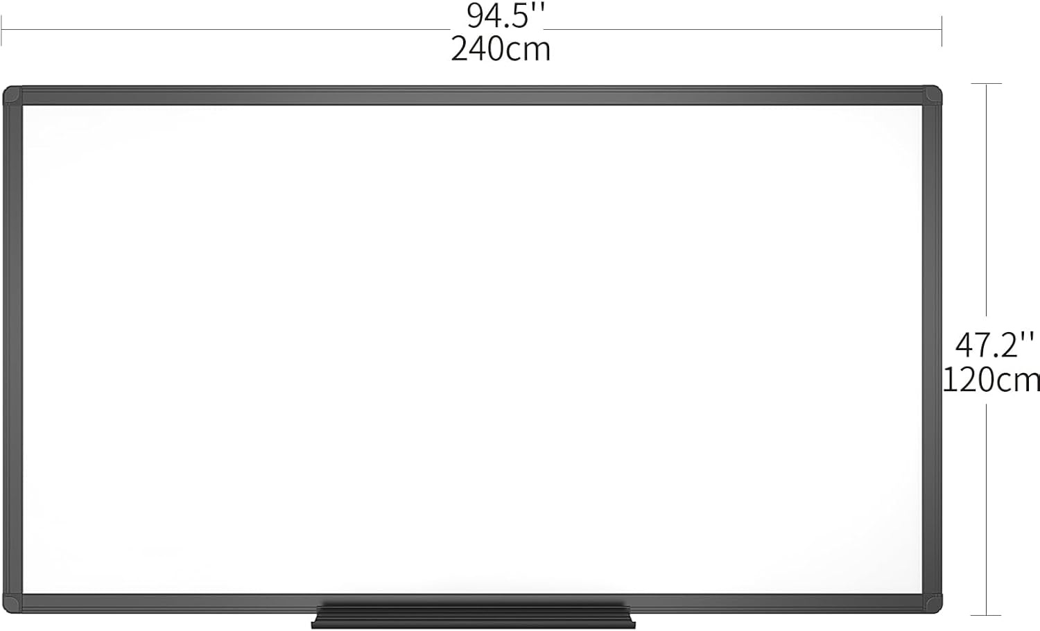 image:imageVIZPRO Magnetic Dry Erase White Board 48 X 36 Inches Black Aluminium Frame96 X 48 Inches