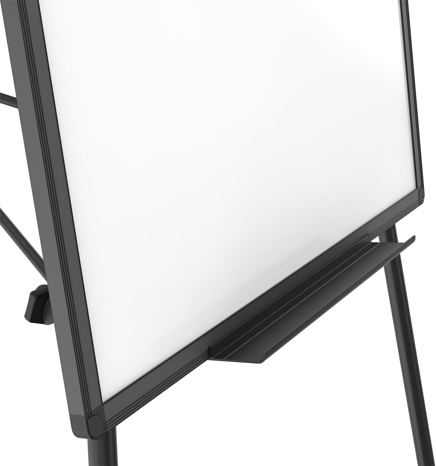 image:imageVIZPRO Magnetic Whiteboard Easel Black 36 x 24 Inches Portable Dry Erase Board Height Adjustable for School Office and HomeBlack
