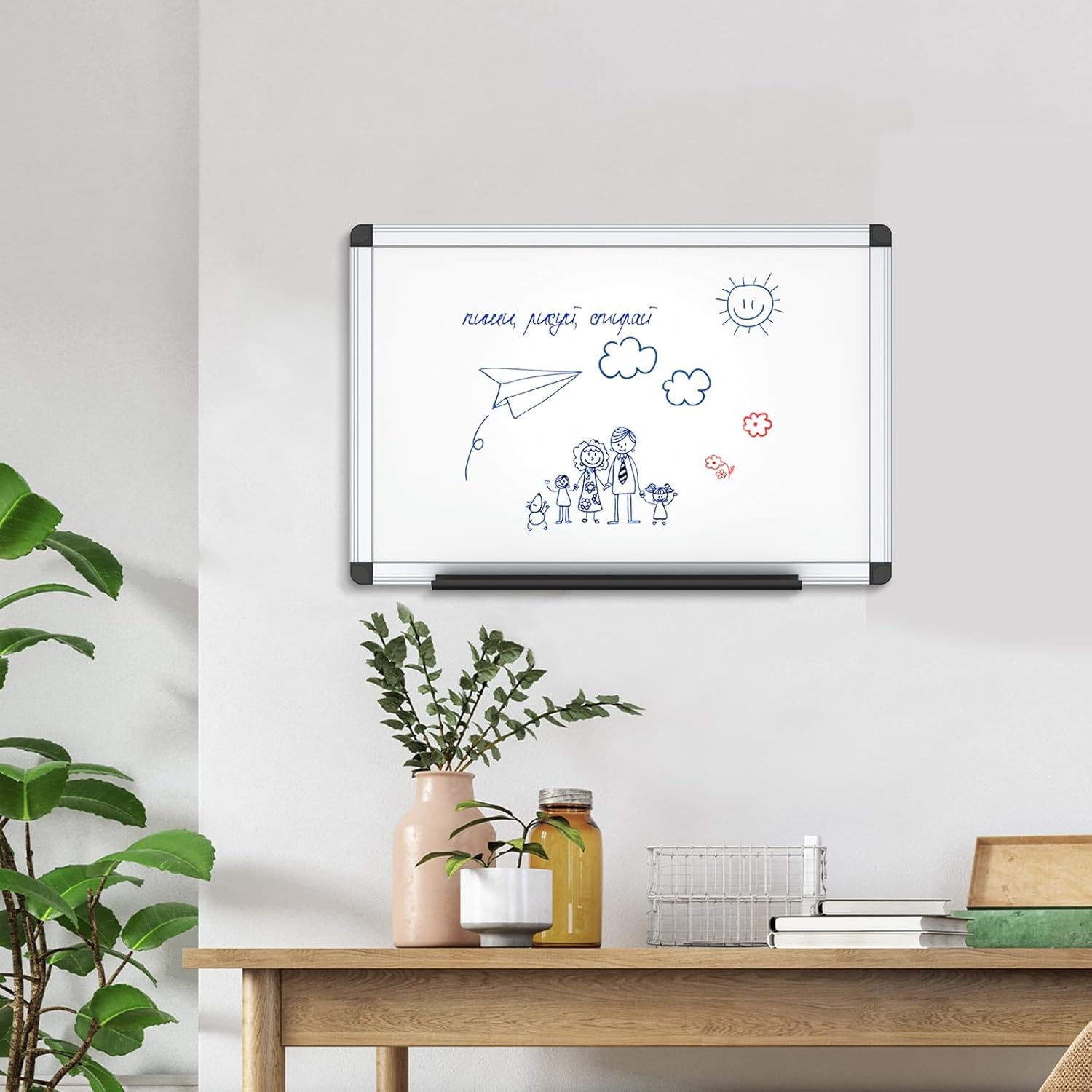 image:imageVIZPRO Magnetic WhiteboardDry Erase Board 18 X 12 Inches Includes 1 Eraser amp 2 Markers amp 4 Magnets18 X 12 Inches