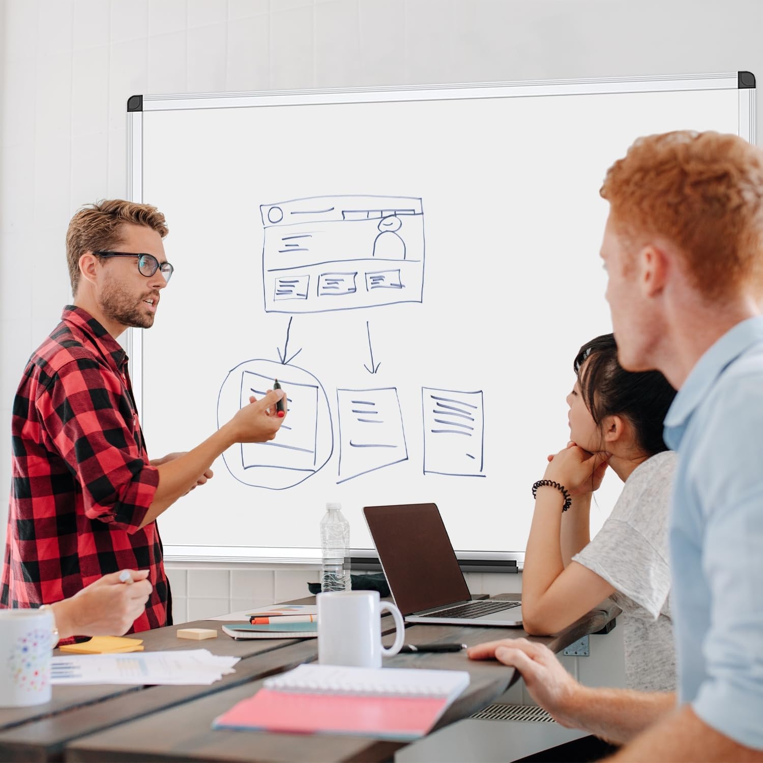image:imageVIZPRO Magnetic WhiteboardDry Erase Board 18 X 12 Inches Includes 1 Eraser amp 2 Markers amp 4 Magnets48W x 24H
