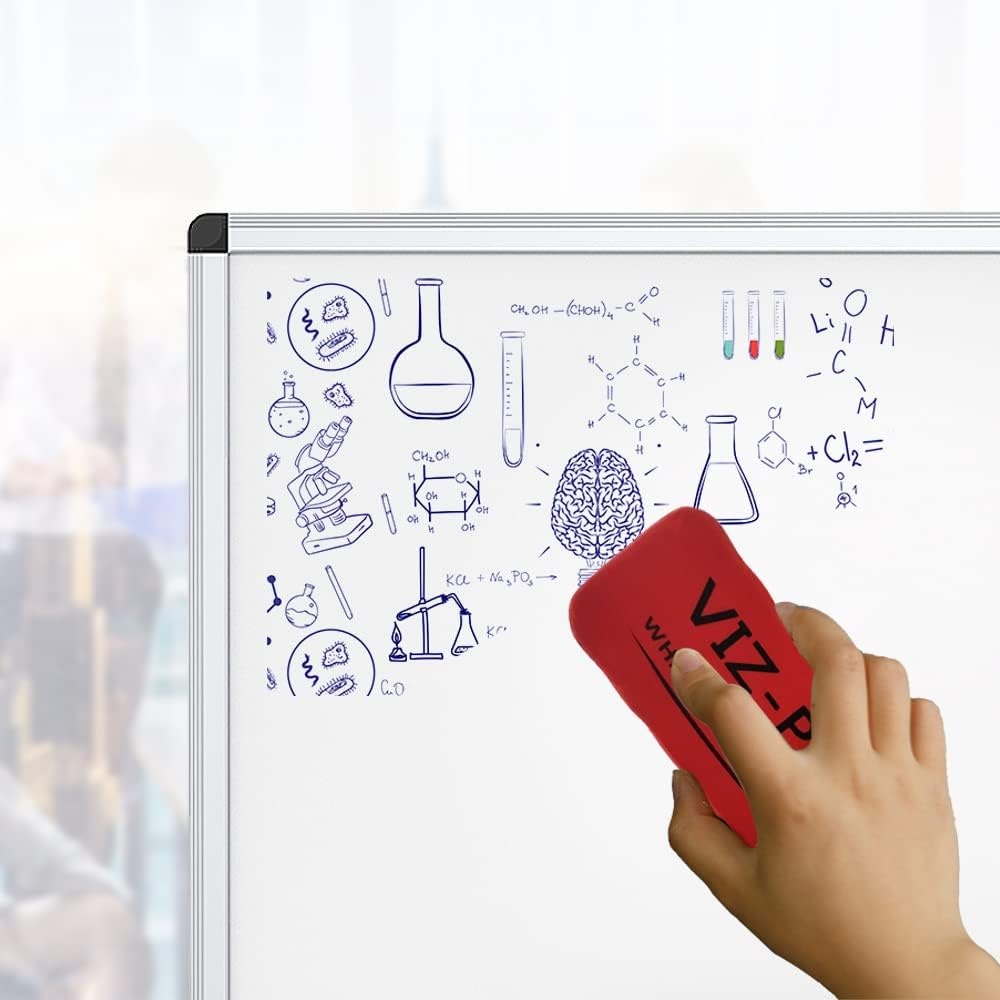 image:imageVIZPRO Magnetic WhiteboardDry Erase Board 18 X 12 Inches Includes 1 Eraser amp 2 Markers amp 4 Magnets48W x 32H
