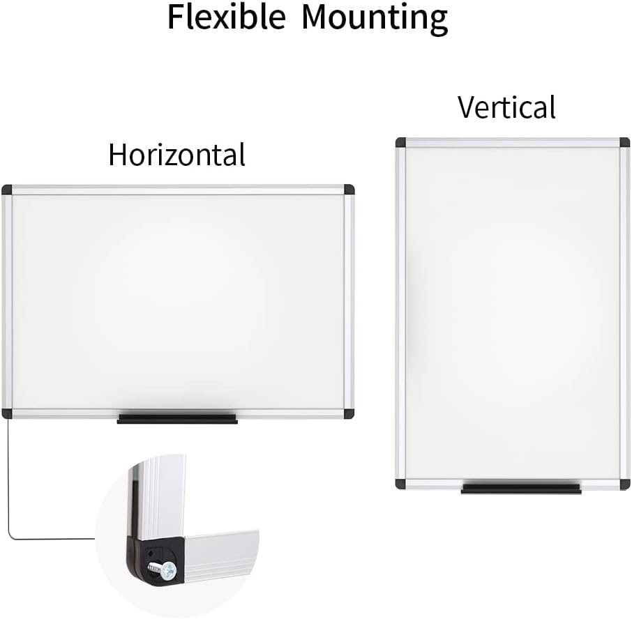 image:imageVIZPRO Magnetic WhiteboardDry Erase Board 18 X 12 Inches Includes 1 Eraser amp 2 Markers amp 4 Magnets48W x 32H