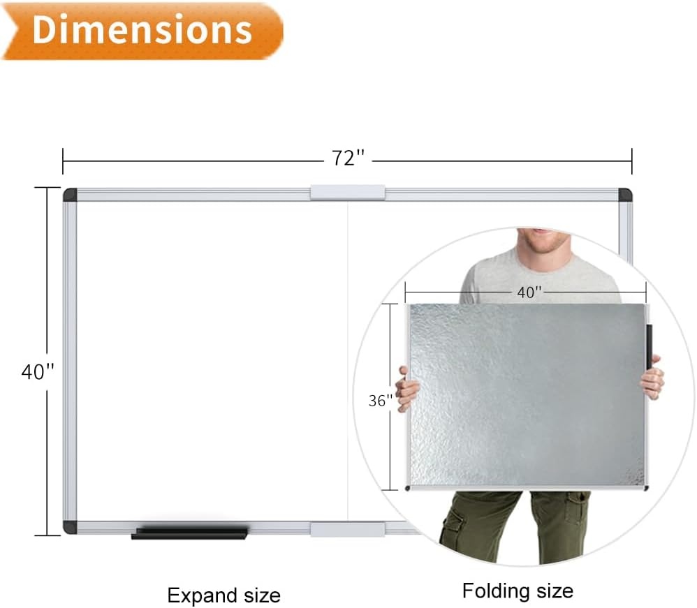 image:imageVIZPRO Magnetic WhiteboardDry Erase Board 18 X 12 Inches Includes 1 Eraser amp 2 Markers amp 4 Magnets72W x 40H