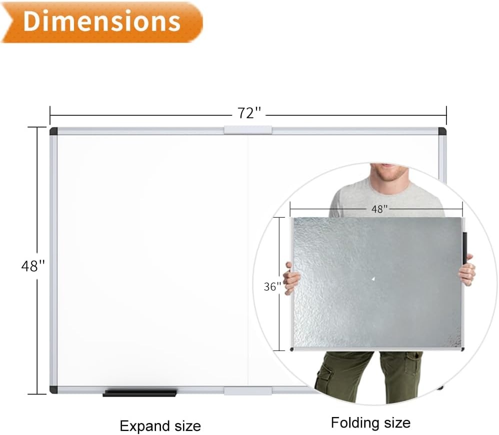 image:imageVIZPRO Magnetic WhiteboardDry Erase Board 18 X 12 Inches Includes 1 Eraser amp 2 Markers amp 4 Magnets72W x 48H
