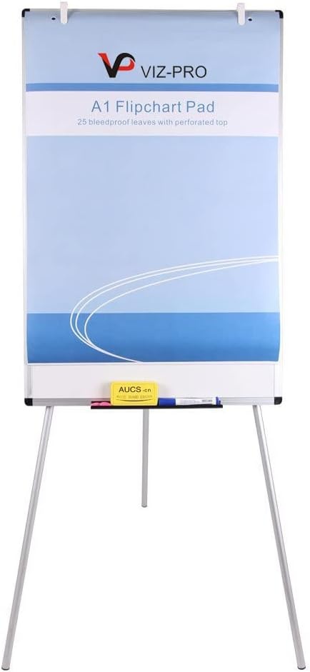 image:imageVIZPRO Standard Easel Pads A1 Flipchart Paper Pad 23 x 32 Inches 25SheetsPad5 pads