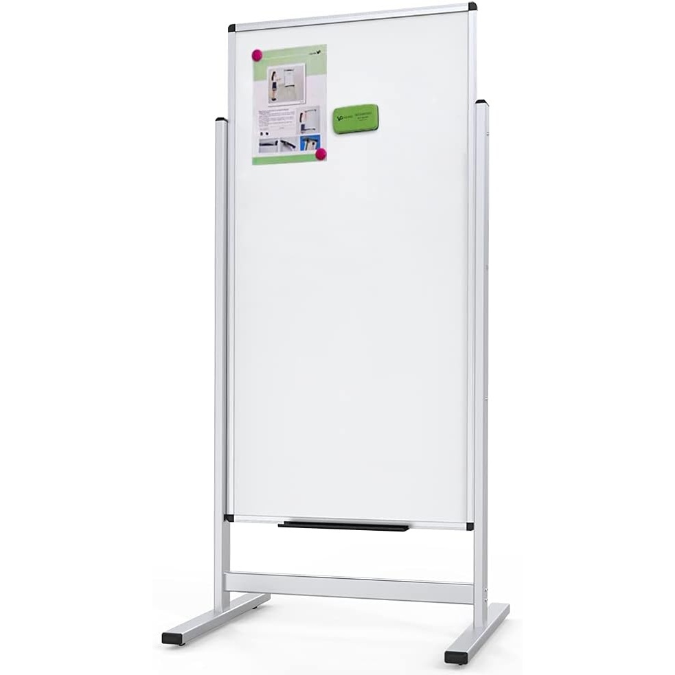 image:imageVIZPRO Doublesided Magnetic Stand Whiteboard 48 X 24 Inches Aluminium Frame amp Stand48W x 24H