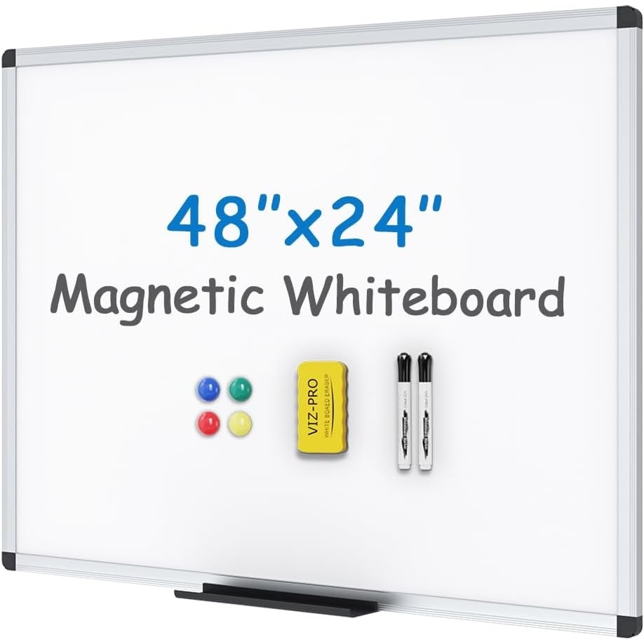 image:imageVIZPRO Dry Erase BoardMagnetic Whiteboard 96 x 48 Inches Large Wall Mounted Board for School Office and Home 8 x 448W x 24H