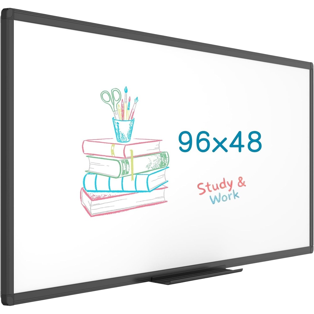 image:imageVIZPRO Magnetic Dry Erase White Board 48 X 36 Inches Black Aluminium Frame96 X 48 Inches