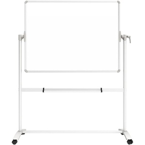 image:imageVIZPRO DoubleSided Magnetic Mobile Whiteboard 48 x 36 InchesSilver