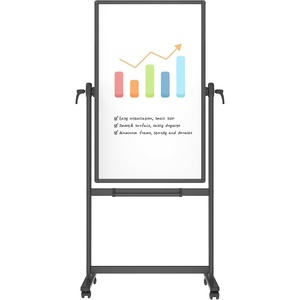 image:imageVIZPRO DoubleSided Magnetic Mobile Whiteboard 72 x 40 Inches Rolling Dry Erase Board Easel Stand on Wheels with Black Aluminium Frame for School Office Home48W x 24H