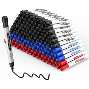 image:imageVIZPRO Dry Erase Markers Fine Bullet Tip 3 Assorted Colors 12Count LowOdor Whiteboard PensFine Tip  144 Pcs