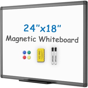 image:imageVIZPRO Magnetic Dry Erase White Board 48 X 36 Inches Black Aluminium Frame24W x 18H