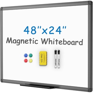 image:imageVIZPRO Magnetic Dry Erase White Board 48 X 36 Inches Black Aluminium Frame48 X 24 Inches