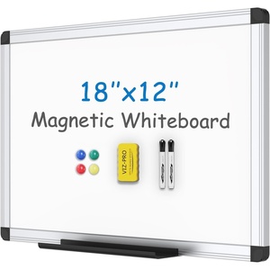 image:imageVIZPRO Magnetic WhiteboardDry Erase Board 18 X 12 Inches Includes 1 Eraser amp 2 Markers amp 4 Magnets18 X 12 Inches