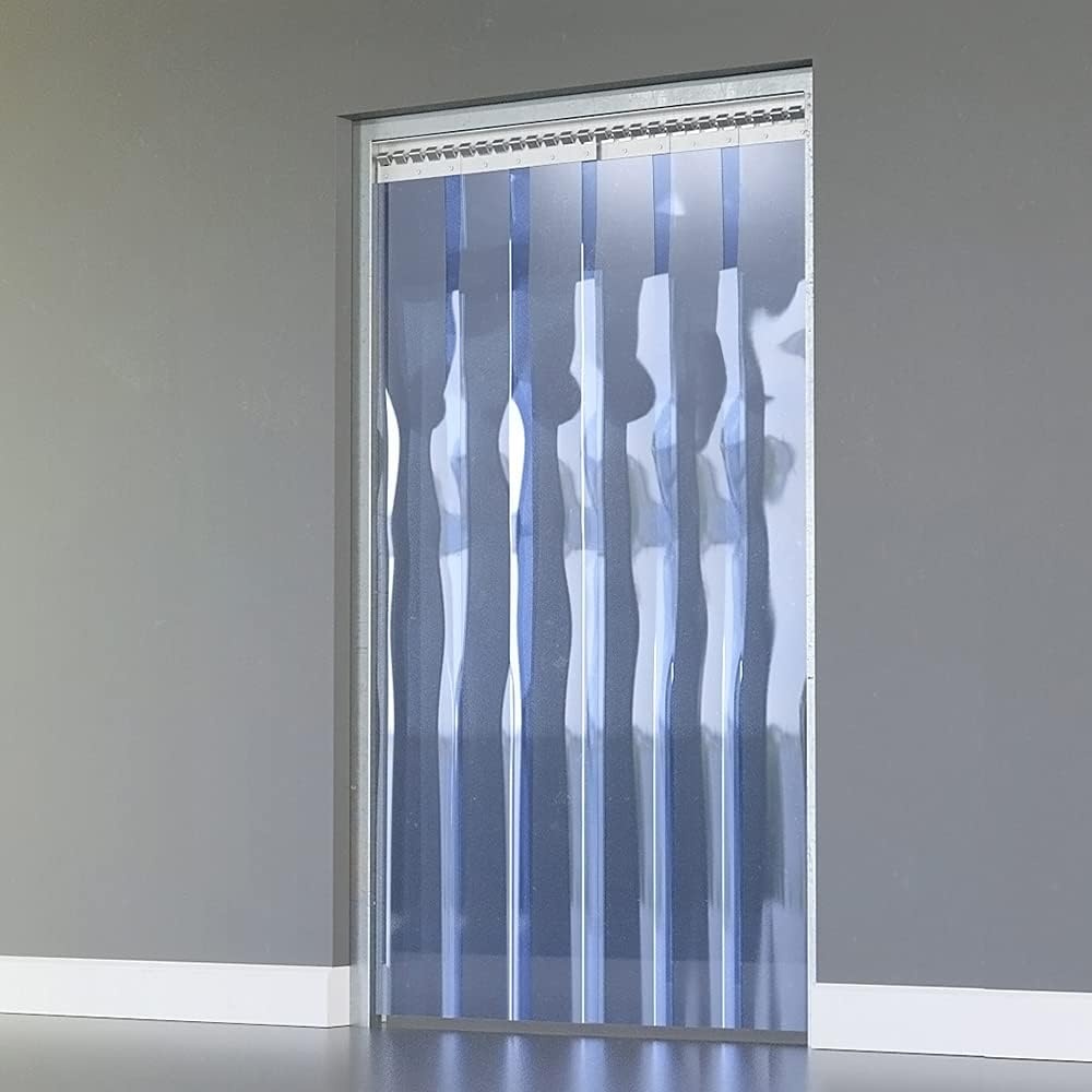 image:imageVIZPRO 9PCS Freezer Strip Door Curtain 84 Height X 48 Width 008 Inch Thickness PVC Curtain Strip for Walk in Freezers Coolers amp Warehouse Doors with 80 Overlap for 4 X 7 Doors36W x 84L Pack of 1