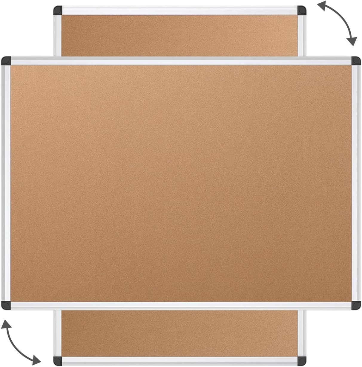image:imageVIZPRO Cork Bulletin BoardFoldable Noticeboard 48 X 36 Inches Silver Aluminium Frame60 X 36 Inches