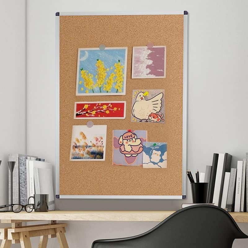 image:imageVIZPRO Cork Bulletin BoardFoldable Noticeboard 48 X 36 Inches Silver Aluminium Frame72 X 48 Inches