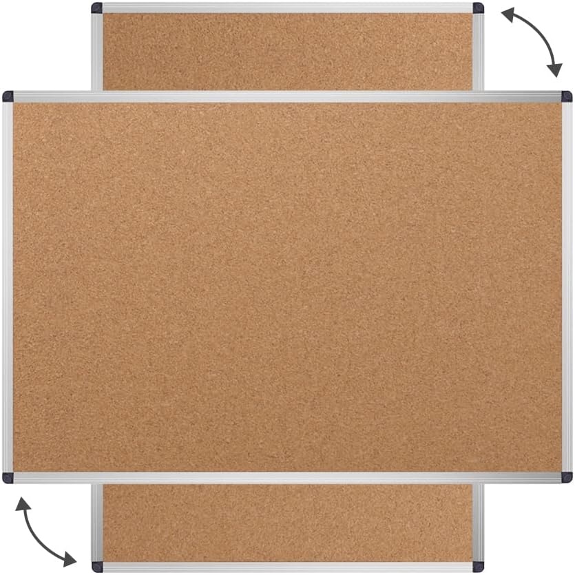 image:imageVIZPRO Cork Notice Board 24 X 18 Inches 3 Pack Silver Aluminium Frame18 X 12 Inches