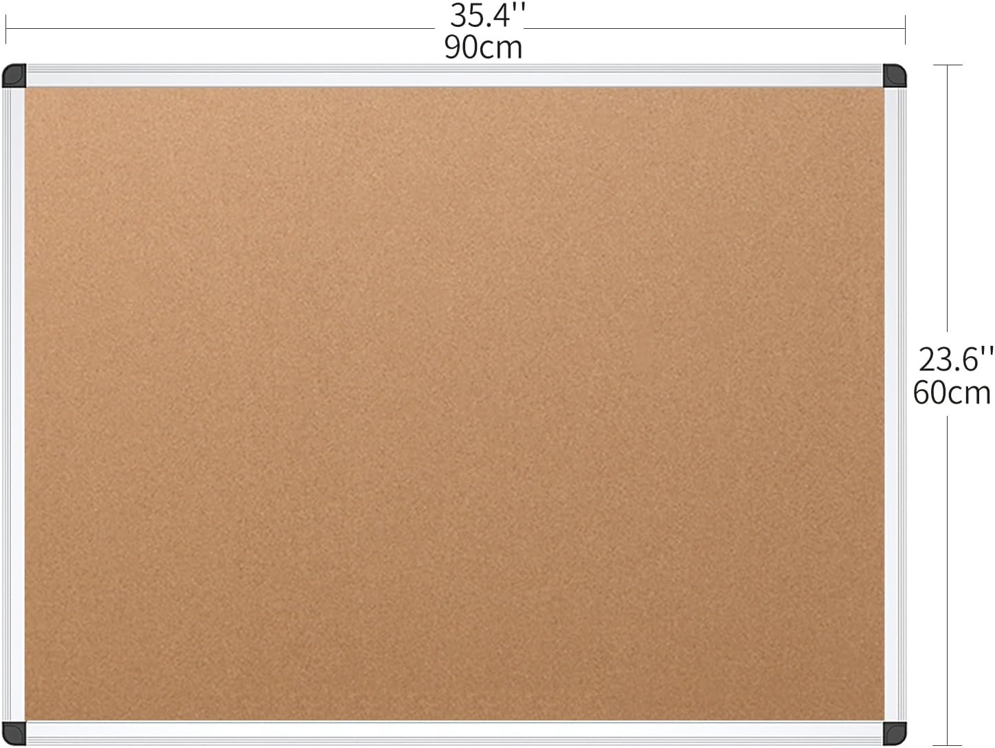 image:imageVIZPRO Cork Notice Board 24 X 18 Inches 3 Pack Silver Aluminium Frame2 Pack 36 X 24 Inches