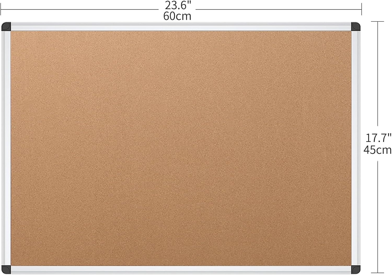 image:imageVIZPRO Cork Notice Board 24 X 18 Inches 3 Pack Silver Aluminium Frame24 X 18 Inches