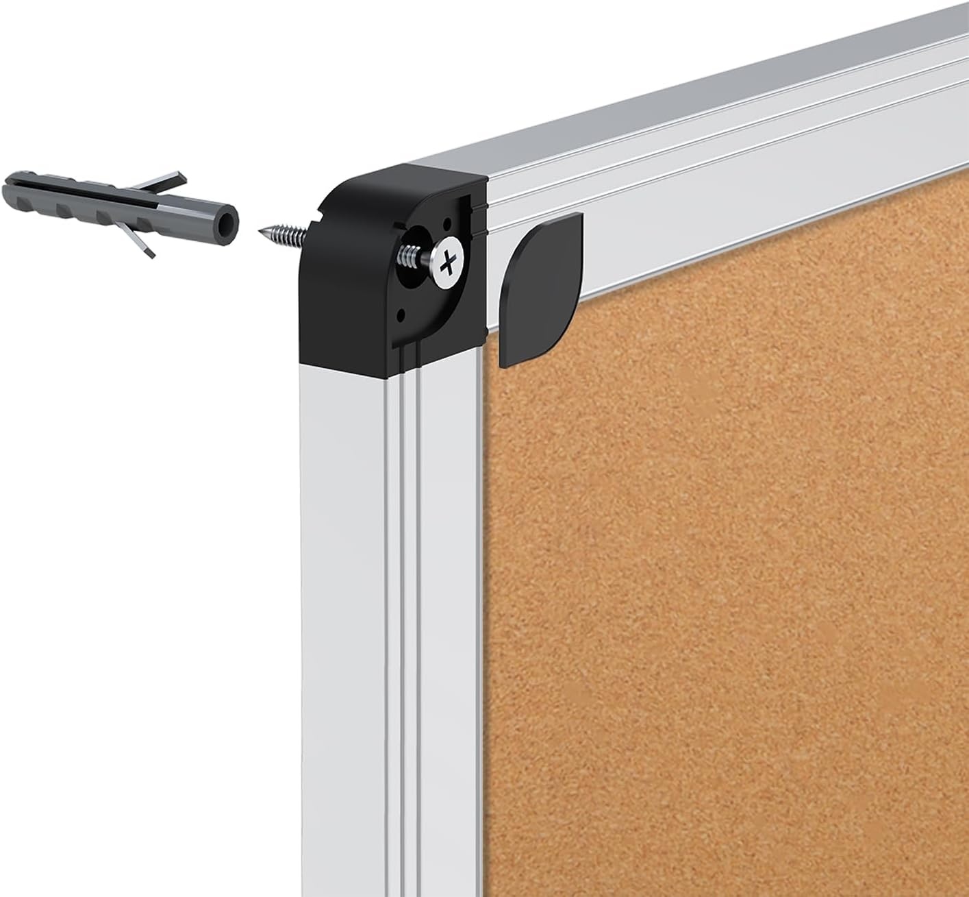 image:imageVIZPRO Cork Notice Board 24 X 18 Inches 3 Pack Silver Aluminium Frame48 X 48 Inches