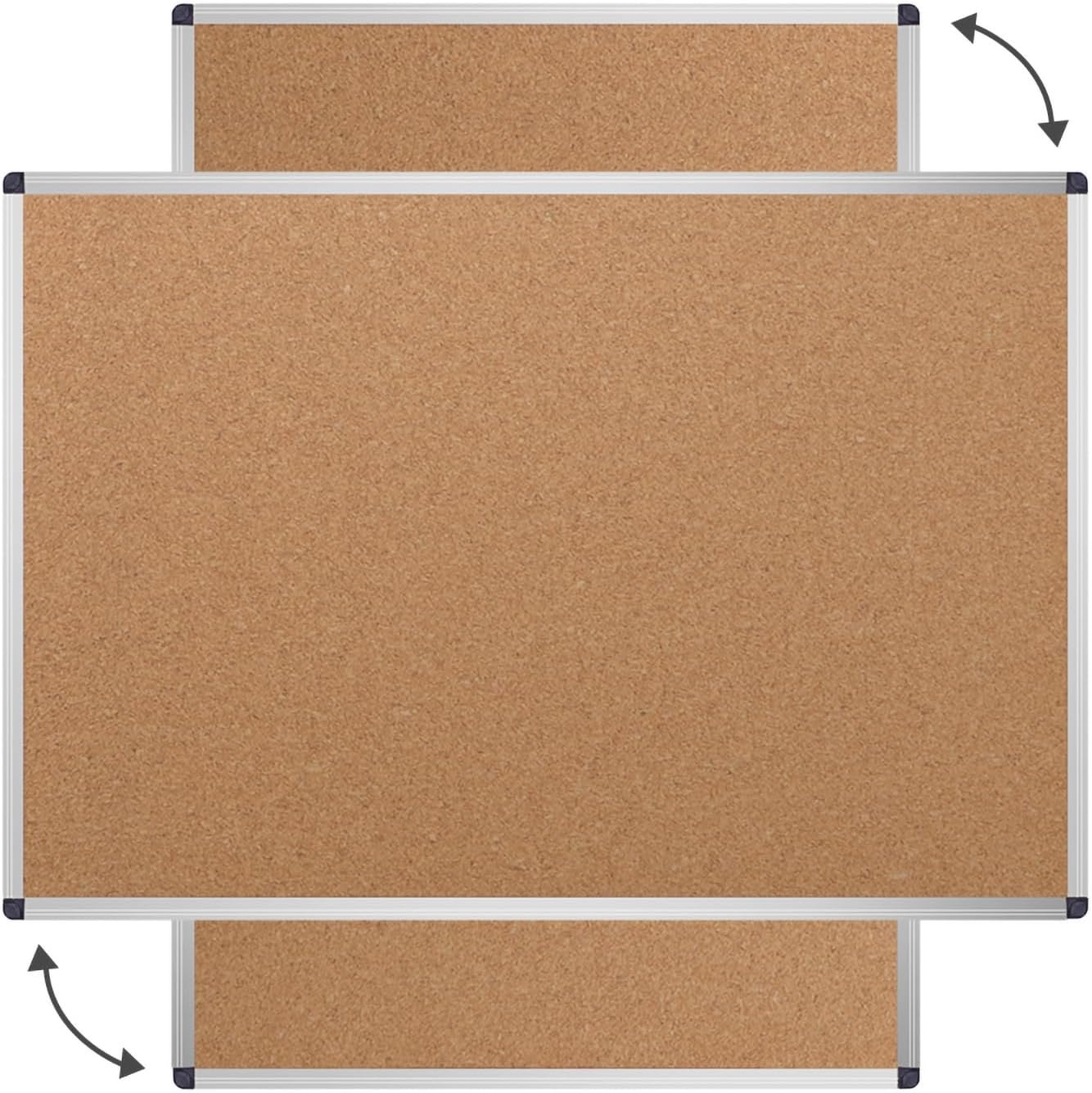 image:imageVIZPRO Cork Notice Board 24 X 18 Inches 3 Pack Silver Aluminium Frame48 x 32