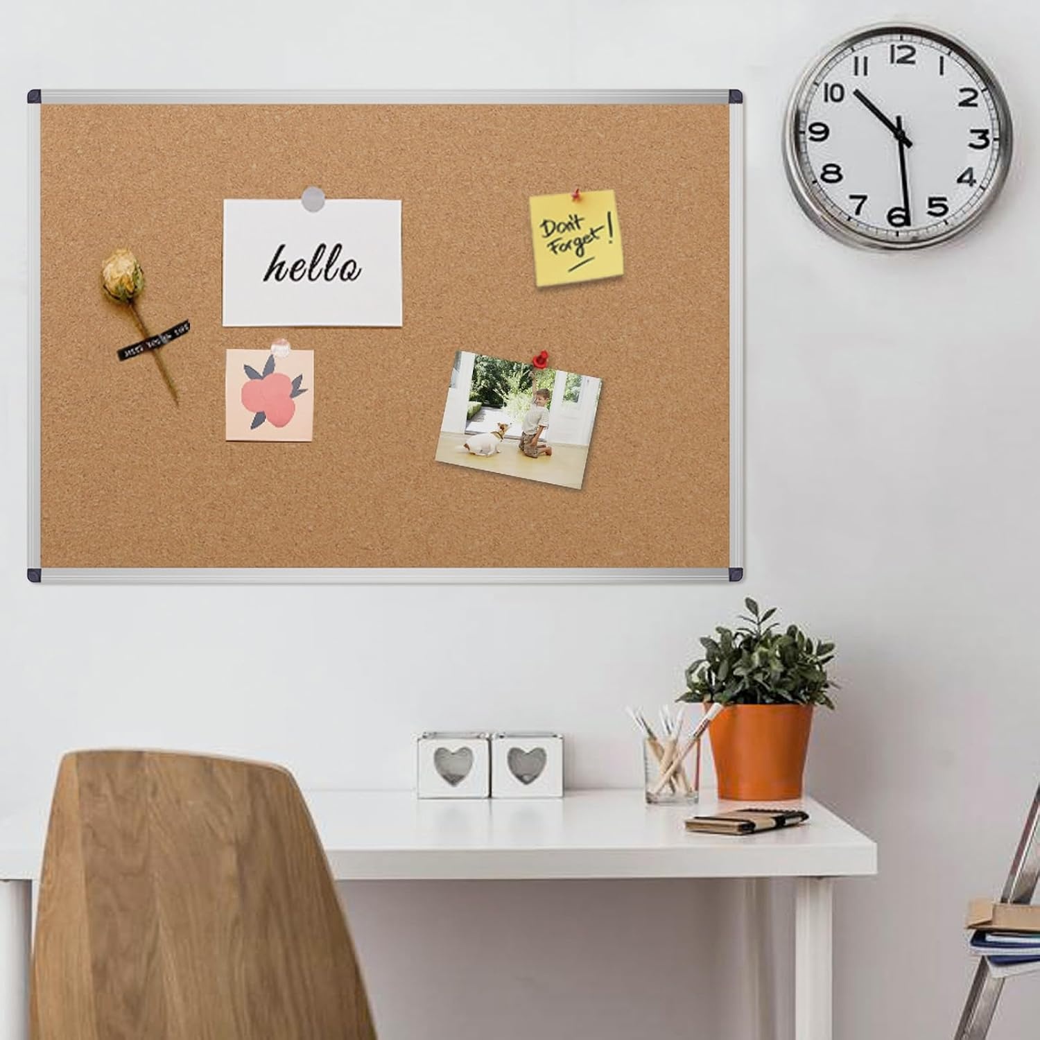 image:imageVIZPRO Cork Notice Board 24 X 18 Inches 3 Pack Silver Aluminium Frame48 x 32