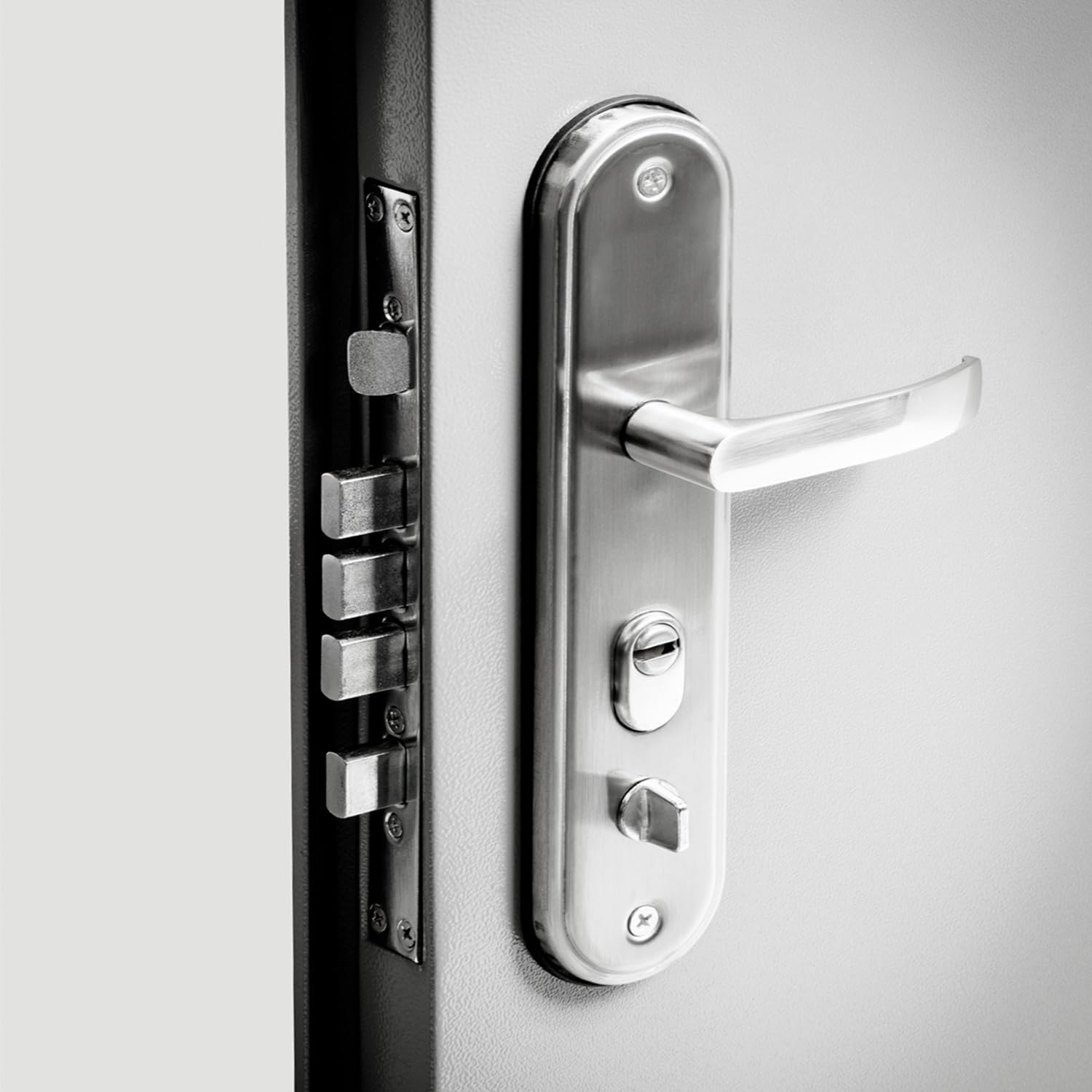 image:imageVIZPRO Quick Mount Double Steel Security Door with Frame and Hardware Gray Right SideActive Leaf InwardLeft SideActive Leaf Outward