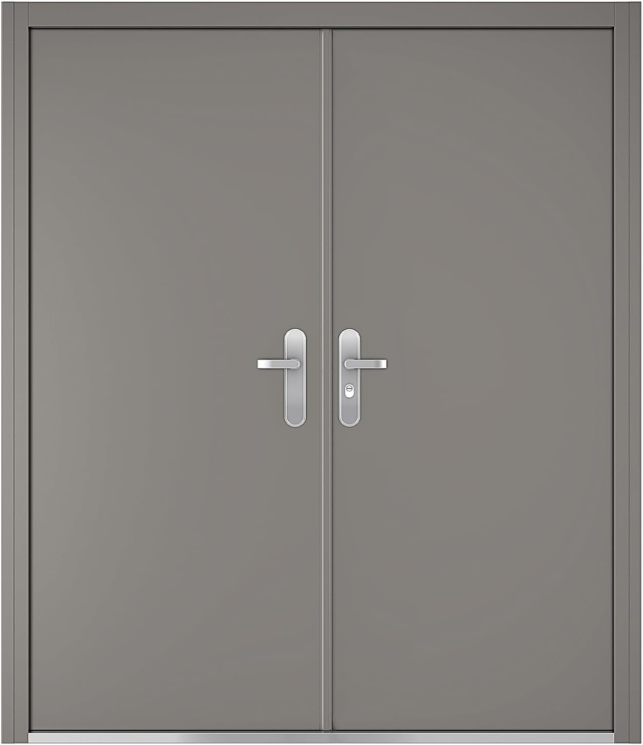 image:imageVIZPRO Quick Mount Double Steel Security Door with Frame and Hardware Gray Right SideActive Leaf InwardRight SideActive Leaf Inward
