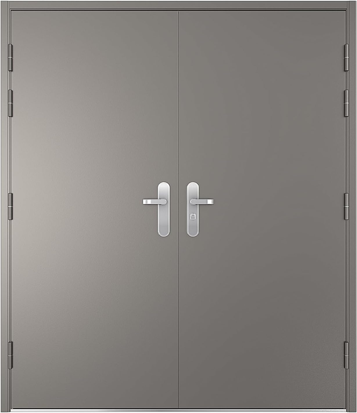 image:imageVIZPRO Quick Mount Double Steel Security Door with Frame and Hardware Gray Right SideActive Leaf InwardRight SideActive Leaf Outward