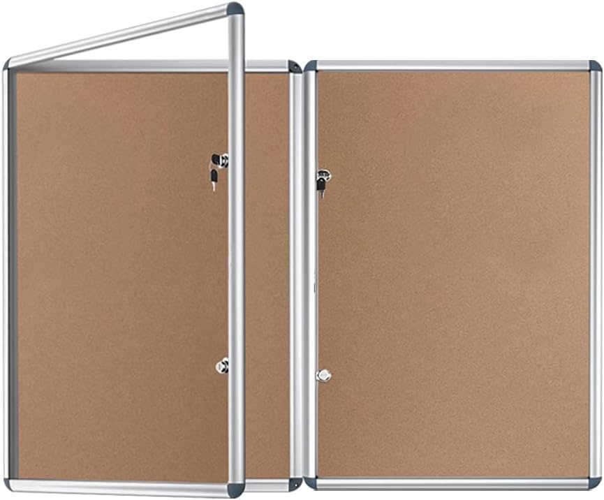 image:imageVIZPRO Tamperproof Lockable Cork Noticeboard Class 1 Aluminium Framed 36x24 InchesCork