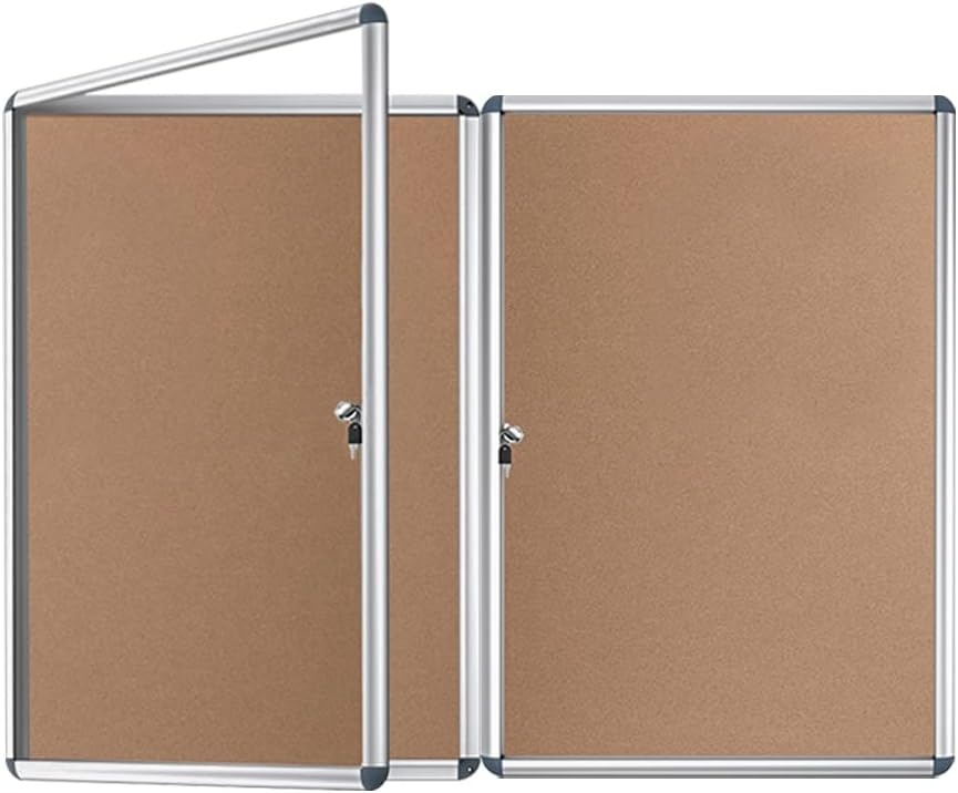 image:imageVIZPRO Tamperproof Lockable Cork Noticeboard Class 1 Aluminium Framed 36x24 InchesCork
