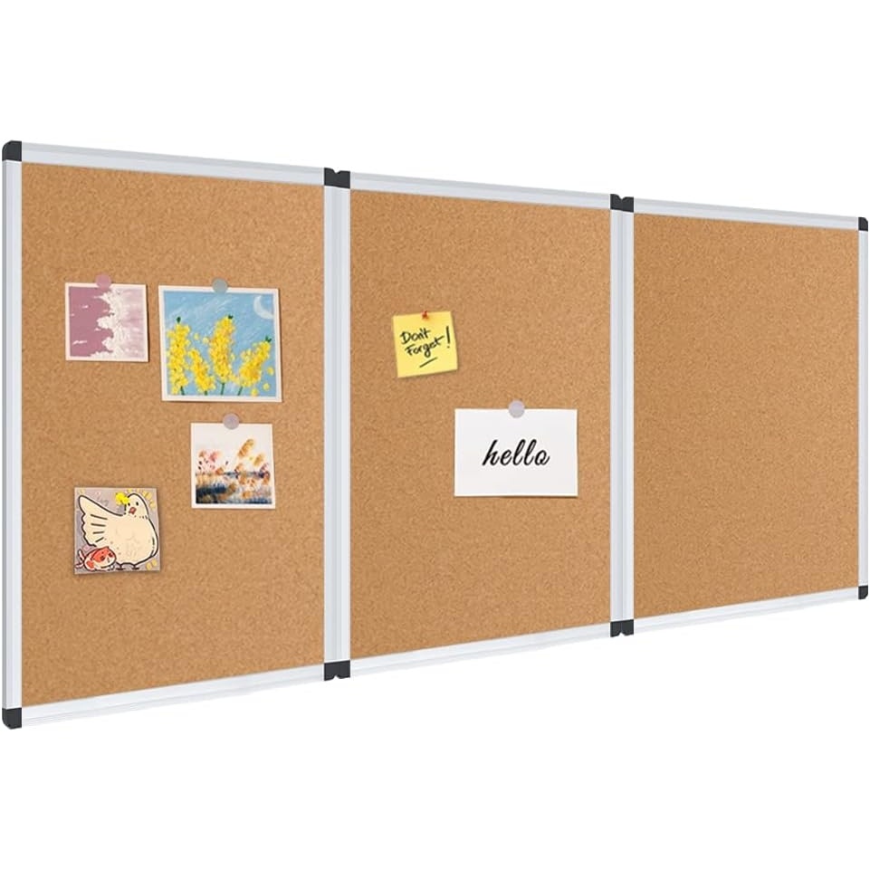 image:imageVIZPRO Cork Notice Board 24 X 18 Inches 3 Pack Silver Aluminium Frame3 Pack 24 X 18 Inches