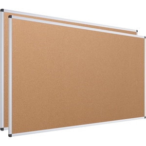 image:imageVIZPRO Cork Bulletin BoardFoldable Noticeboard 48 X 36 Inches Silver Aluminium Frame2 Pack 96 X 48 Inches
