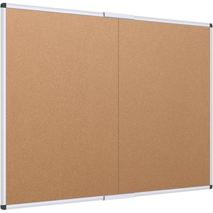 image:imageVIZPRO Cork Bulletin BoardFoldable Noticeboard 48 X 36 Inches Silver Aluminium Frame48 X 36 Inches