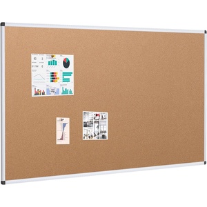 image:imageVIZPRO Cork Bulletin BoardFoldable Noticeboard 48 X 36 Inches Silver Aluminium Frame60 X 36 Inches