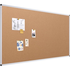 image:imageVIZPRO Cork Bulletin BoardFoldable Noticeboard 48 X 36 Inches Silver Aluminium Frame72 X 48 Inches